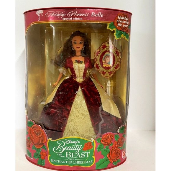Mattel Other - Disney Beauty & the Beast Enchanted Christmas Holiday Princess Belle 1997 Barbie